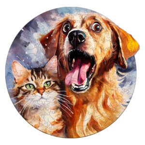 Quebra-cabeça de madeira – gato e cachorro 6671232a9e416