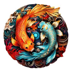 Quebra-cabeça de madeira – Peixe Yin Yang 6677ba9734c5f