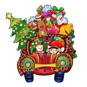 Quebra-cabeça de madeira-CARRO DE NATAL 66a730a8a2723