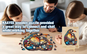 Bond Over O puzzle de madeira com o tema pinguim da KAAAYEE: uma atividade perfeita para momentos de qualidade 66e34881c5849