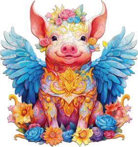 Puzzle de madeira-Anjo Porco 66eb13757a598