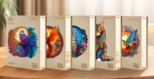 Puzzles de madeira vibrantes para mentes criativas 66ef2617356da