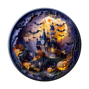 Puzzle de madeira-3D Castelo de Halloween 2 66df79e41f758