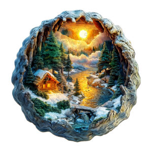 Cena de Inverno de Puzzle de Madeira-Puzzle-3D 66ecf8518b4a3