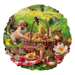 Quebra-cabeça de madeira – Piquenique de animais 66eba3bf90548