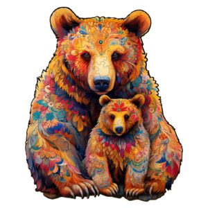 Família de quebra-cabeça de madeira-urso 66eaac528e23b