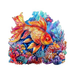 Quebra-cabeça de madeira – lindo peixinho dourado 66e24b923ab48