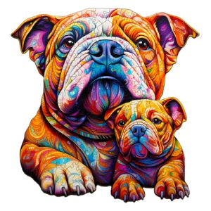 Família de puzzle de madeira-Bulldog 66dfb734eb10c