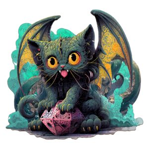 Quebra-cabeça de madeira – Gato Cthulhu 66ea8d9068369
