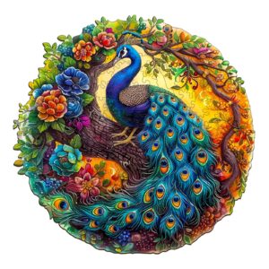 Quebra-cabeça de madeira – Pavão encantador 2 66dedeb567a86