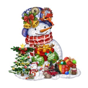 Quebra-cabeça de madeira-BONECO DE NEVE DE NATAL 66e32e32761bc