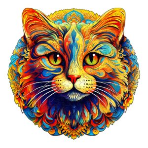 Quebra-cabeça de madeira – gato colorido 66e48270bffaf