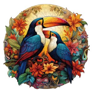Quebra-cabeça de madeira – tucanos coloridos 66e56fab22c59