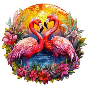 Flamingo Coroado de Quebra-cabeça de Madeira 66edbc1022f27