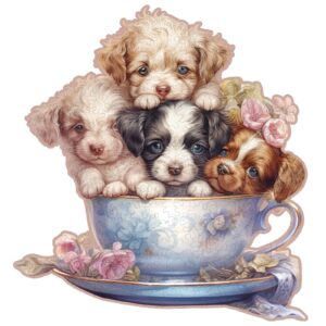 Cachorrinho fofo de quebra-cabeça de madeira 66e236c34b137