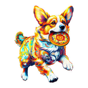 Quebra-cabeça de madeira – cachorro brincando com brinquedos 66e22c6583186