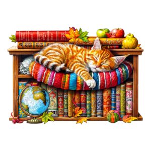 Puzzle de madeira – Gato malhado sonhador 1 66e82cff87b1c
