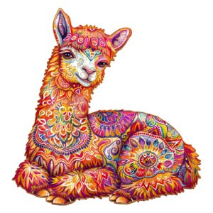 Quebra-cabeça de madeira – lhama elegante 66e65cdb918b4