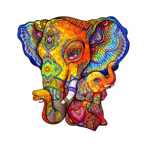 Quebra-cabeça de madeira-elefante quebra-cabeça amor materno 66e53c459e35d