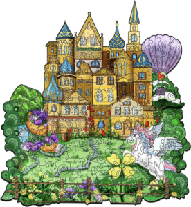Castelo de conto de fadas de madeira puzzle 66ea453bd93e1