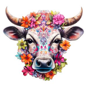 Quebra-cabeça de madeira – flor e vaca 66ed54e892ed4