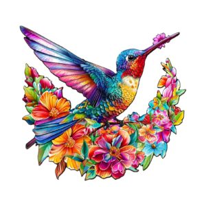 Quebra-cabeça de madeira – flores e beija-flor 66e66726a7817