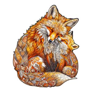 Família de quebra-cabeça de madeira-Fox 66dd8018a65a3