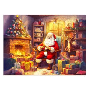 Puzzle de madeira – Pai Natal alegre 66e91a094fc72