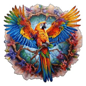 Papagaio animado de puzzle de madeira 66e614a0bb058