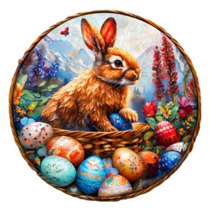 Quebra-cabeça de madeira-Coelhinho da Páscoa 66e047b5b1122