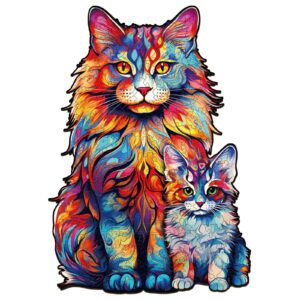 Quebra-cabeça de madeira-família Maine Coon-2 66de9695b3a92
