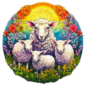 Quebra-cabeça de madeira-MANDALA SHEEP 66e0aecb366a4