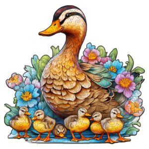 Quebra-cabeça de madeira – Mãe pato e patinhos 66e0a480c1abf