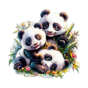 Puzzle de madeira – Família Panda 66e837318fbc6