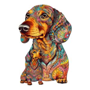Puzzle de madeira-pai-filho Dachshund 66db48de822ef