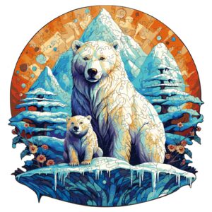 Puzzle de madeira-família Urso Polor-2 66e98c1fc6f68