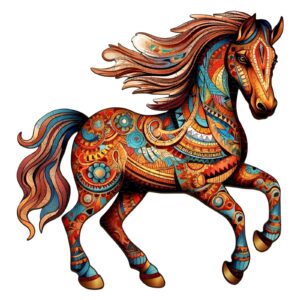 Cavalo de corrida de quebra-cabeça de madeira 66e191a0a9e2e