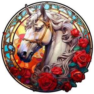 Cavalo brilhante de quebra-cabeça de madeira 66edd0b168b6e