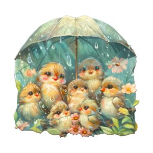 Puzzle de madeira – pássaros segurando guarda-chuva 66e085870e9be