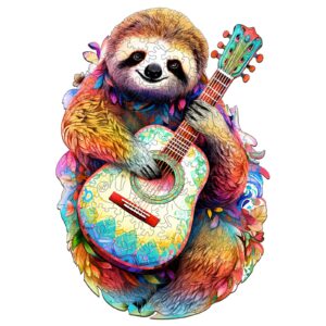 Quebra-cabeça de madeira – Preguiça com guitarra 66dd4c9b935d5