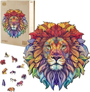 Leão constante de quebra-cabeças de madeira 66ee612b72596