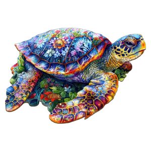 Quebra-cabeça de madeira – tartaruga única 66dd75e2d6d29