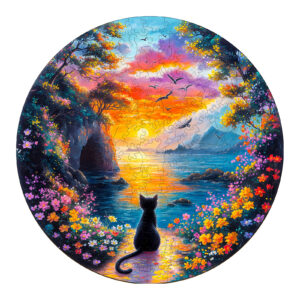 Gatinho de puzzle de madeira-pôr do sol 66ee421c591c3
